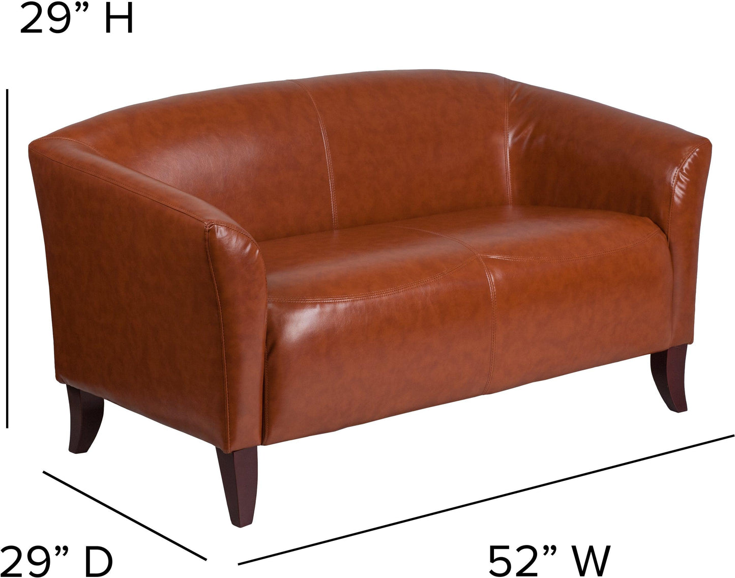 HERCULES Imperial Series Cognac LeatherSoft Loveseat