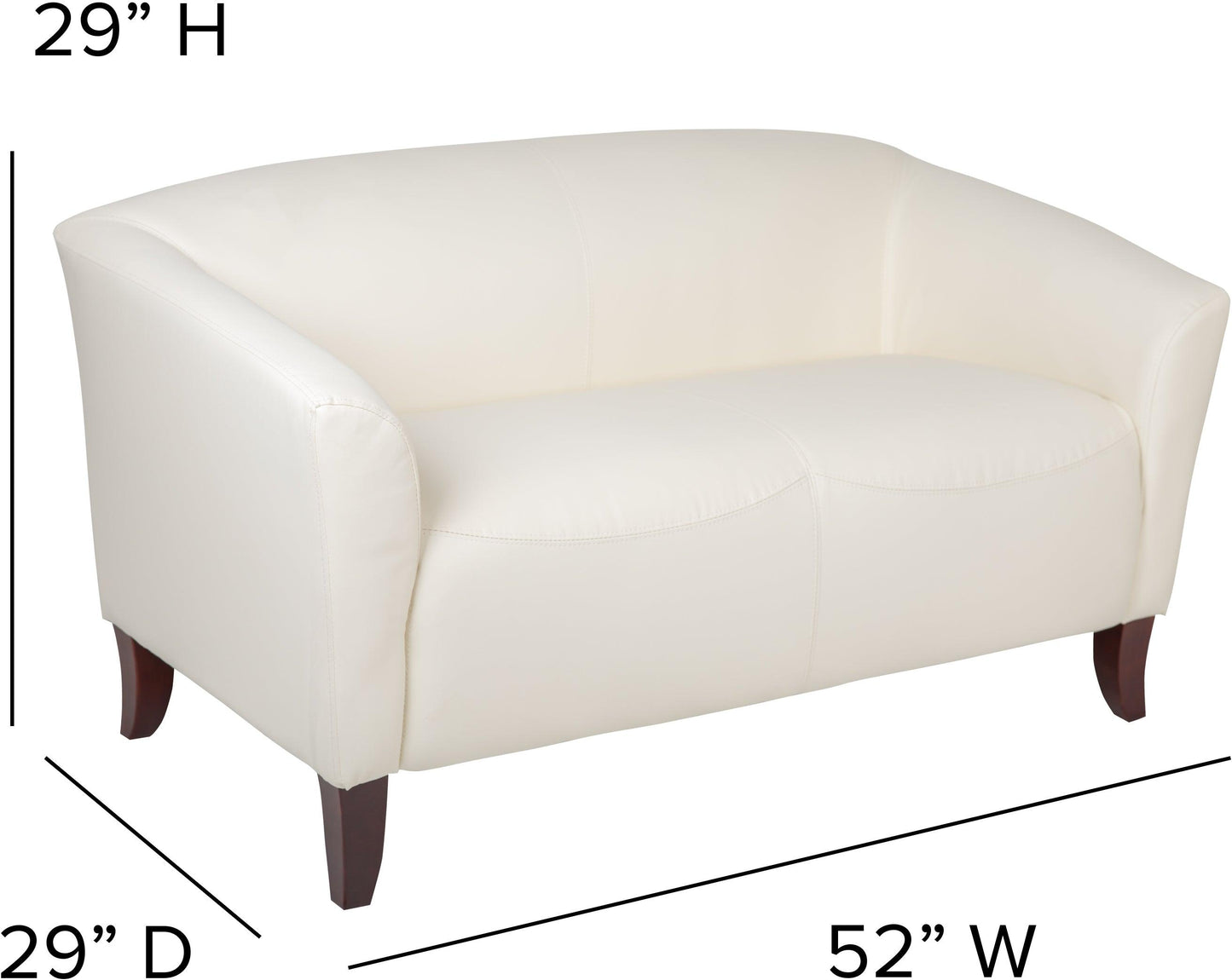 HERCULES Imperial Series Ivory LeatherSoft Loveseat