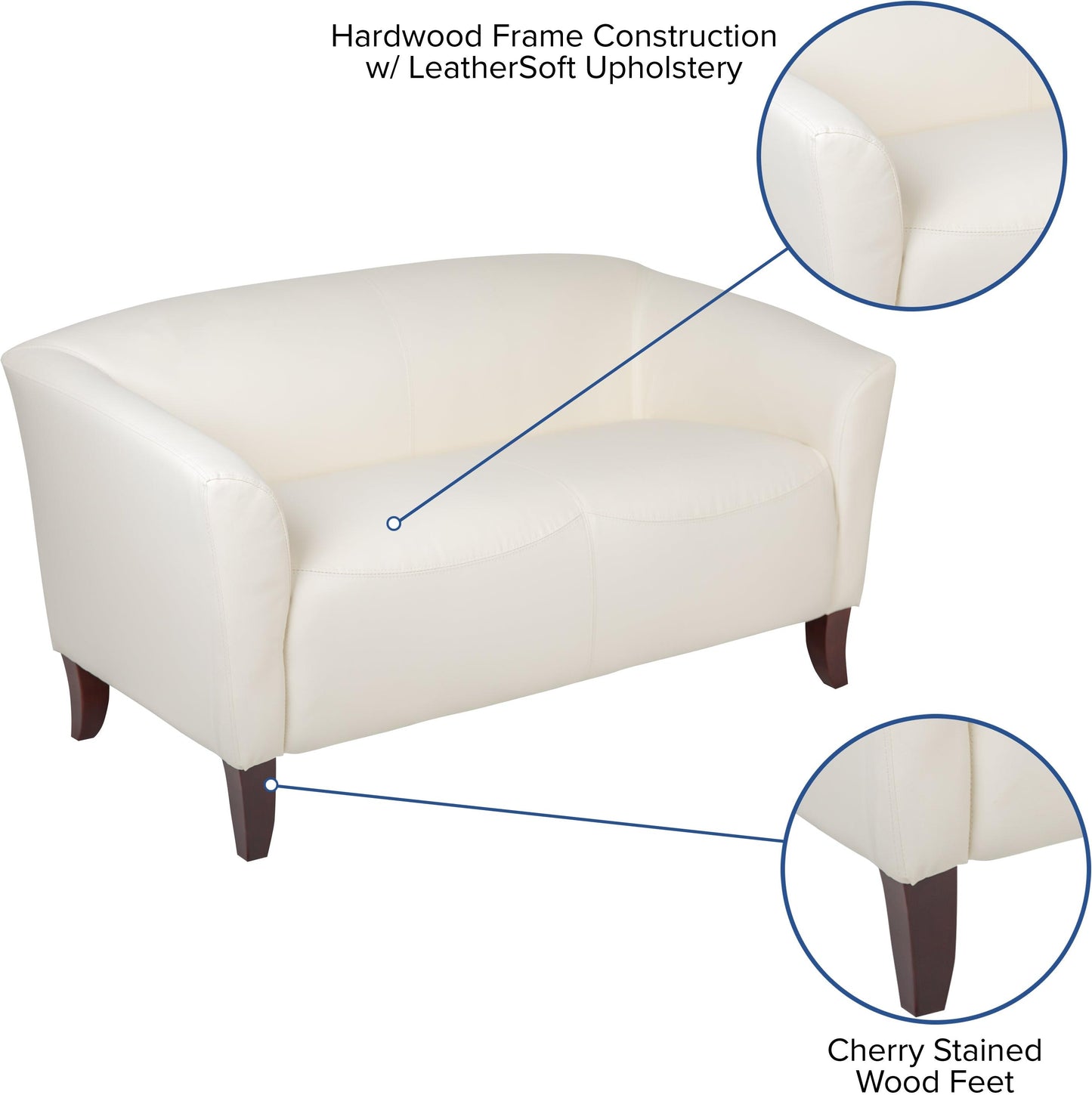 HERCULES Imperial Series Ivory LeatherSoft Loveseat