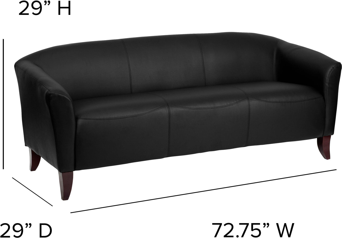 HERCULES Imperial Series Black LeatherSoft Sofa