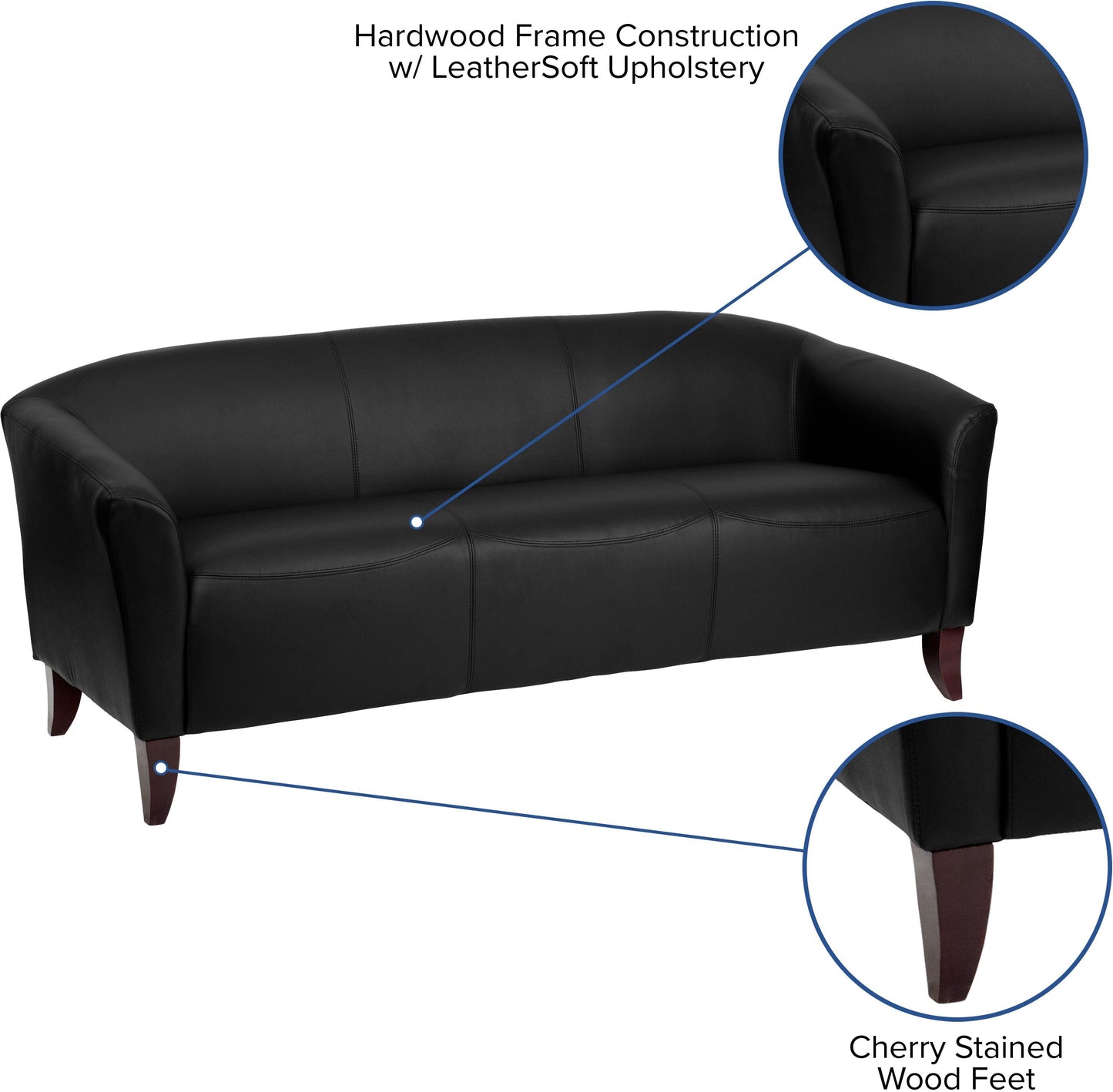 HERCULES Imperial Series Black LeatherSoft Sofa
