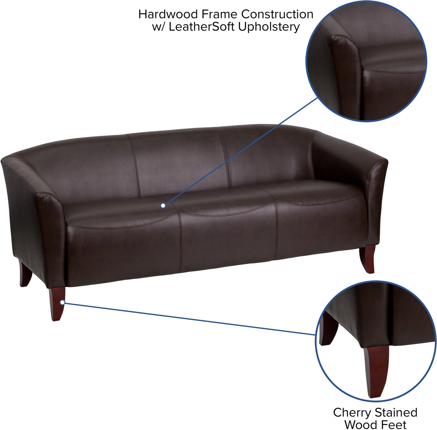 HERCULES Imperial Series Brown LeatherSoft Sofa