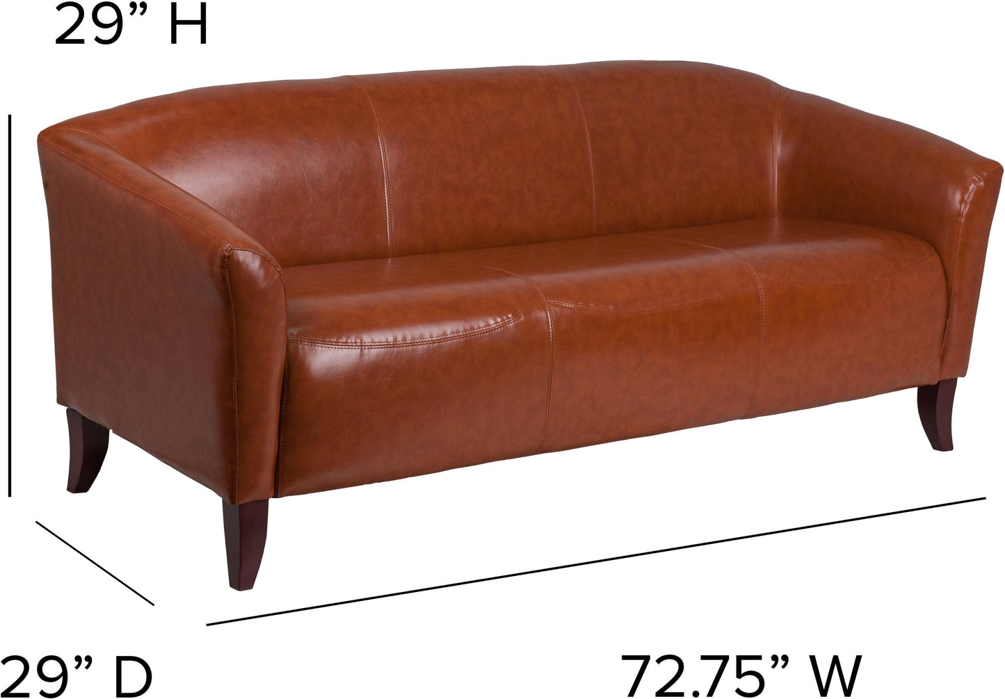 HERCULES Imperial Series Cognac LeatherSoft Sofa