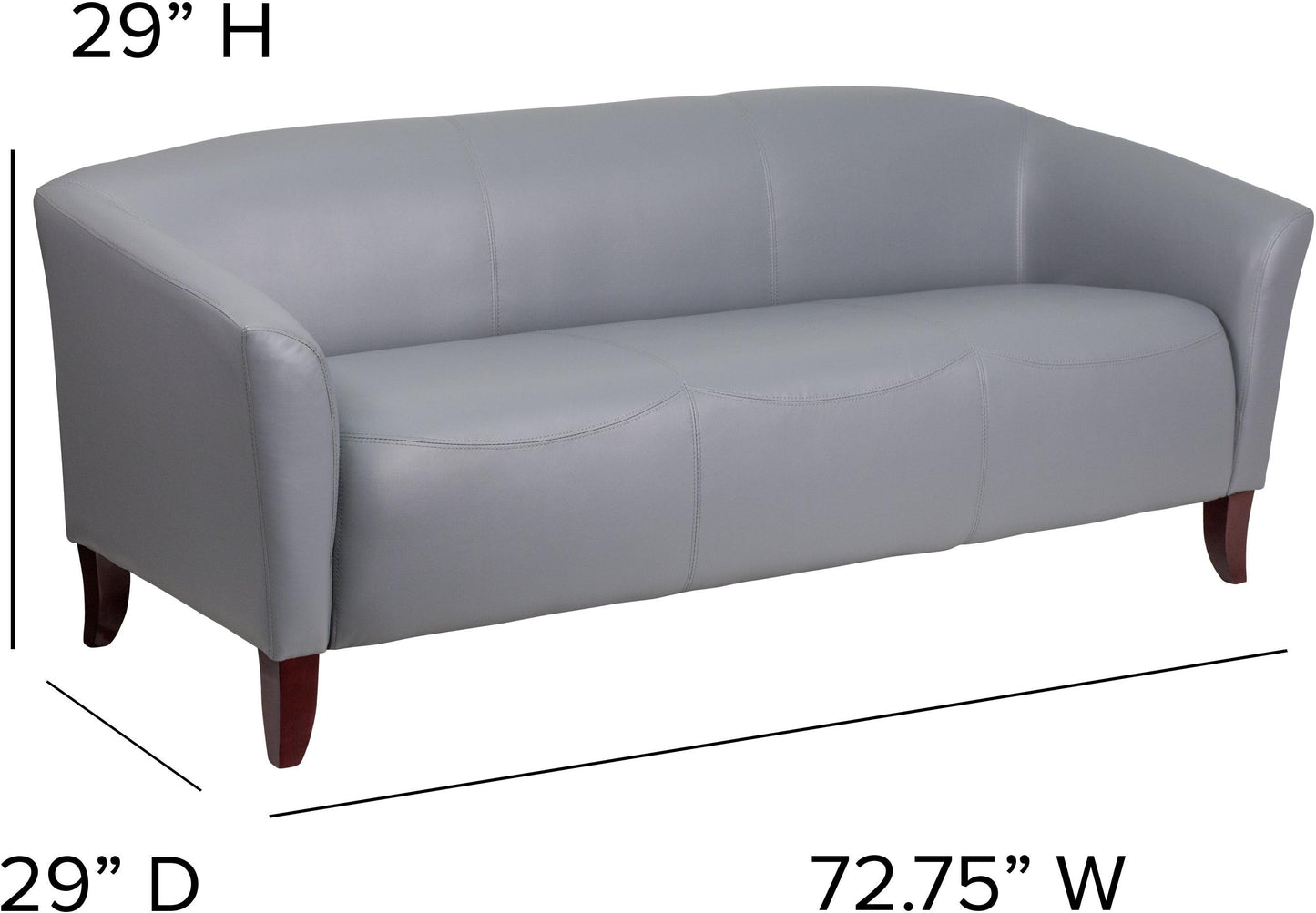 HERCULES Imperial Series Gray LeatherSoft Sofa