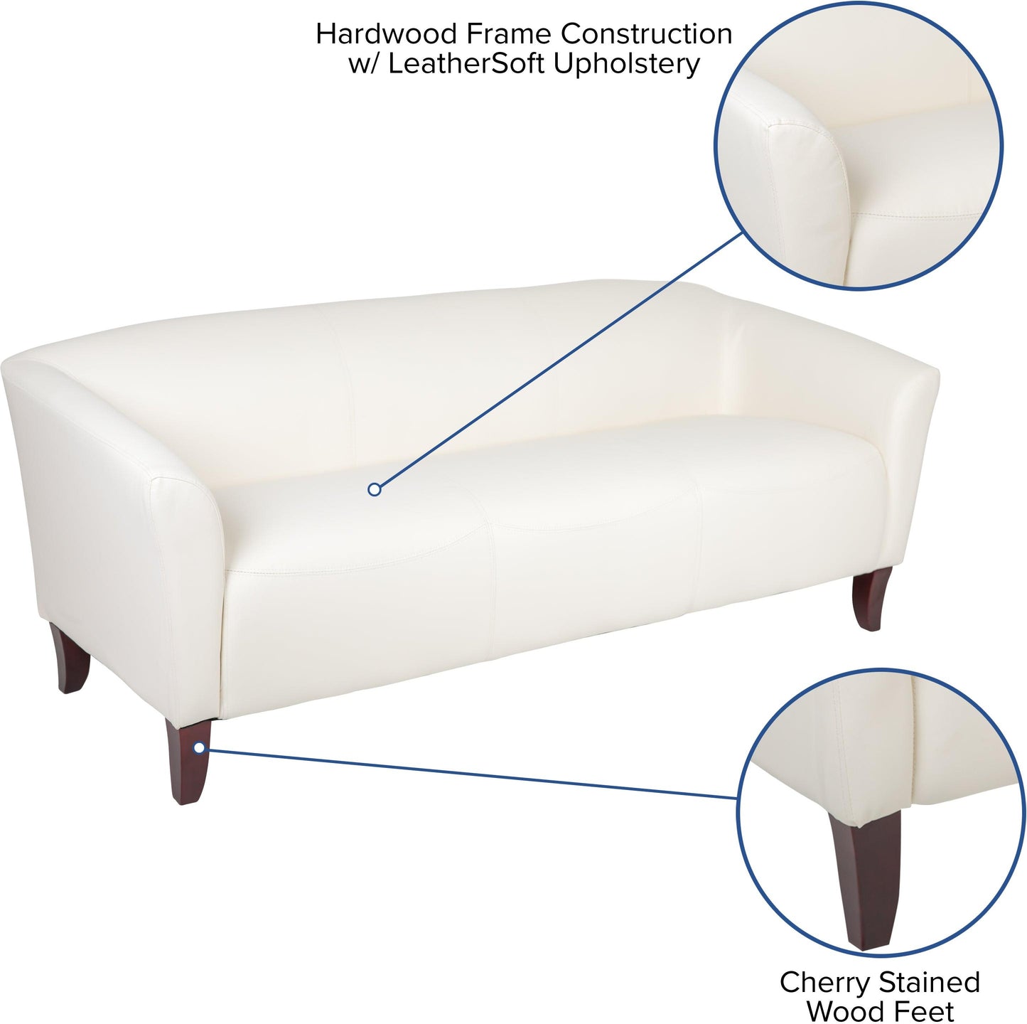 HERCULES Imperial Series Ivory LeatherSoft Sofa