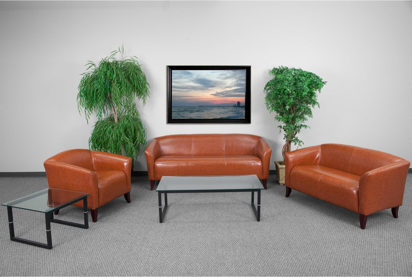 HERCULES Imperial Series Reception Set in Cognac LeatherSoft