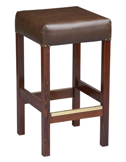 Custom Upholstered Full Wrap Counter Height Square Stool