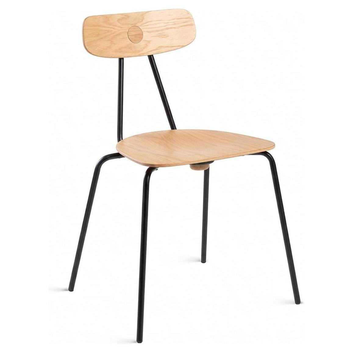 Carter Modern Metal Chair with Wood Seat