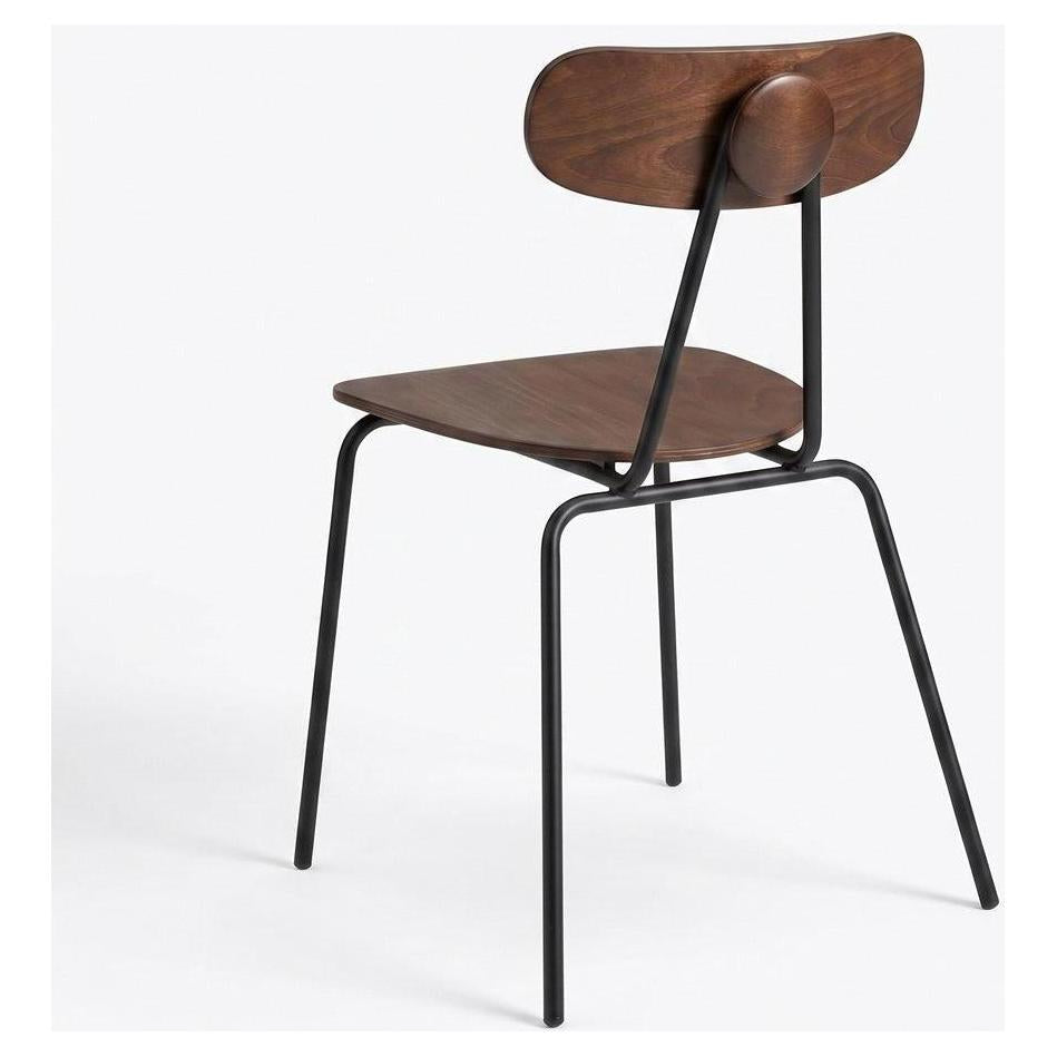 Carter Modern Metal Chair with Wood Seat