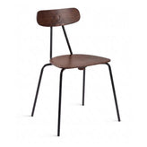 Carter Modern Metal Chair with Wood Seat
