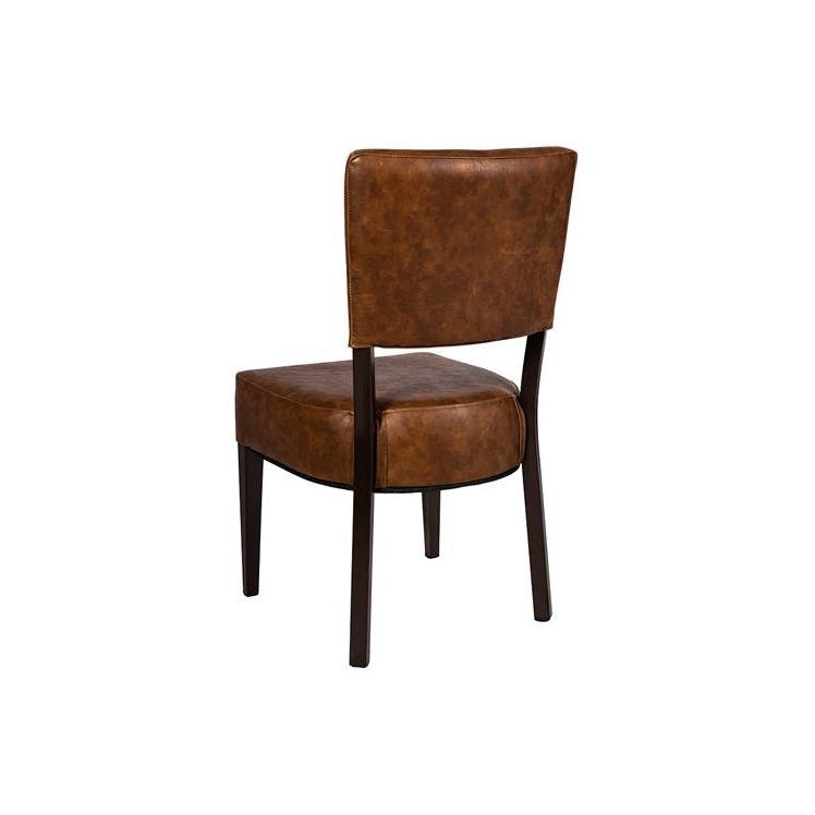 Metal Modern Lounge Chair with Cushioned Vinyl Seat and Back