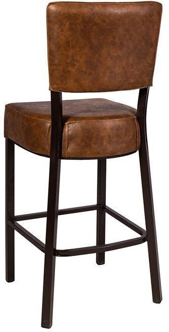 Metal Modern Lounge Bar Stool with Cushioned Vinyl Seat and Back