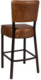 Metal Modern Lounge Bar Stool with Cushioned Vinyl Seat and Back