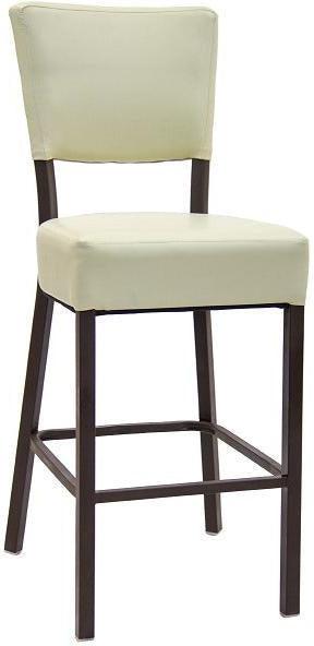 Metal Modern Lounge Bar Stool with Cushioned Vinyl Seat and Back