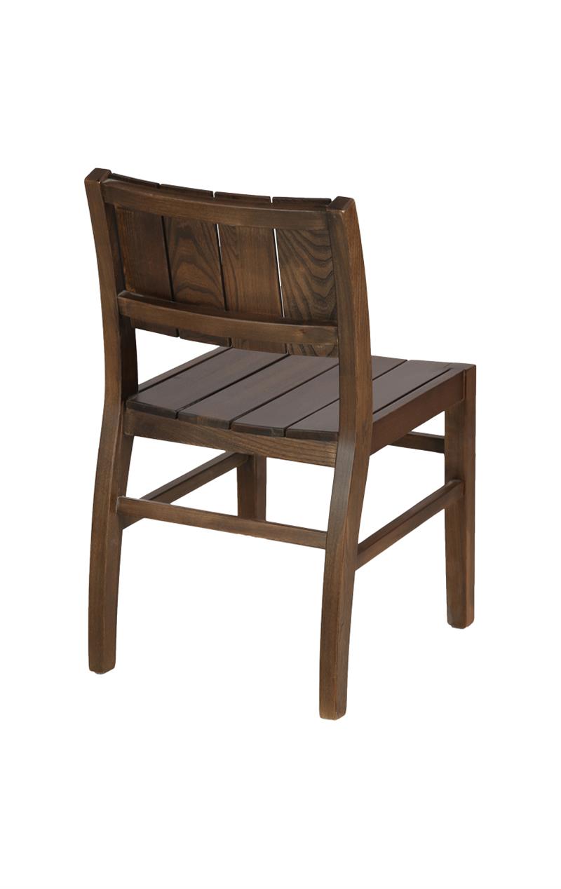 Ridgewood Elm Restaurant Chair with Slat Back in Walnut Finish
