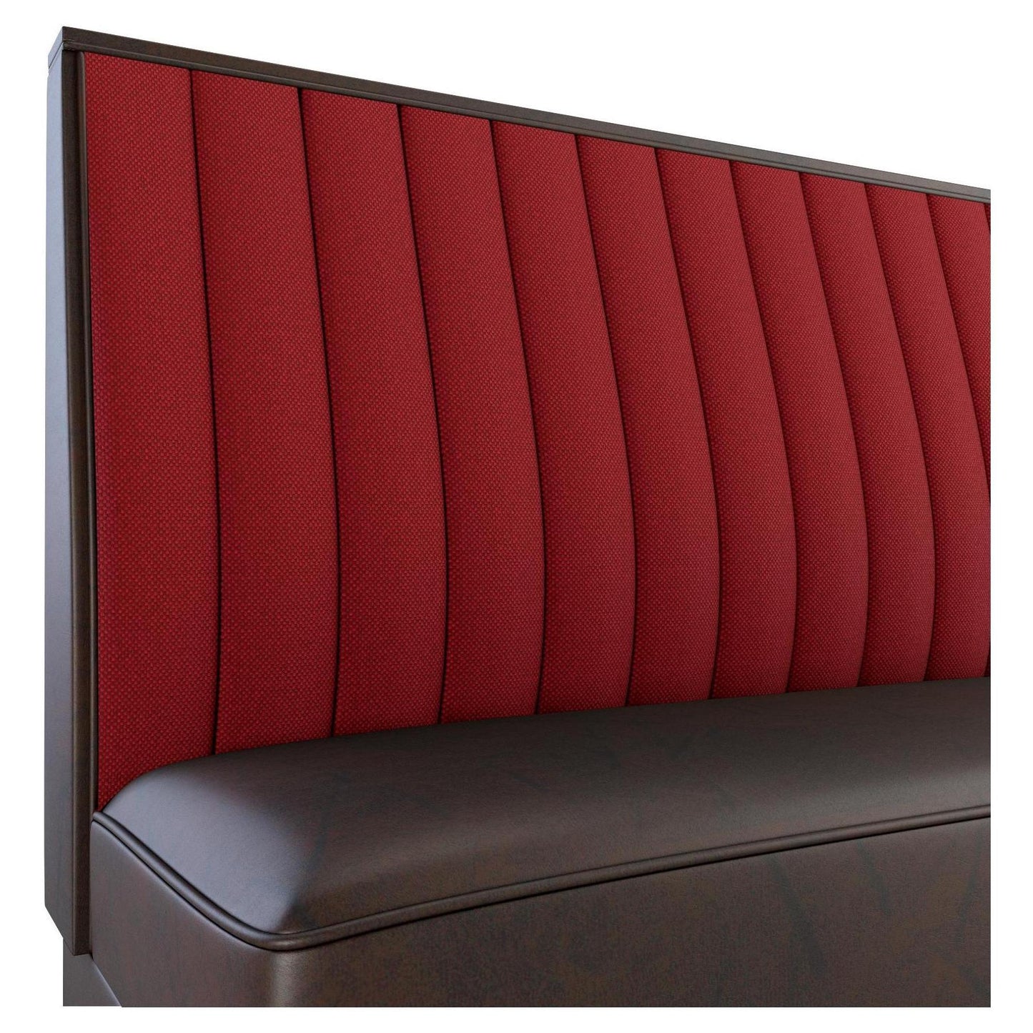 12 Channels Back Restaurant Booth with Wood Legs19edba7444440ad08a