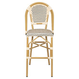 Aluminum Bamboo Patio Bar Stool with Black and Cream Rattan19b8f91ba2d7366c9d