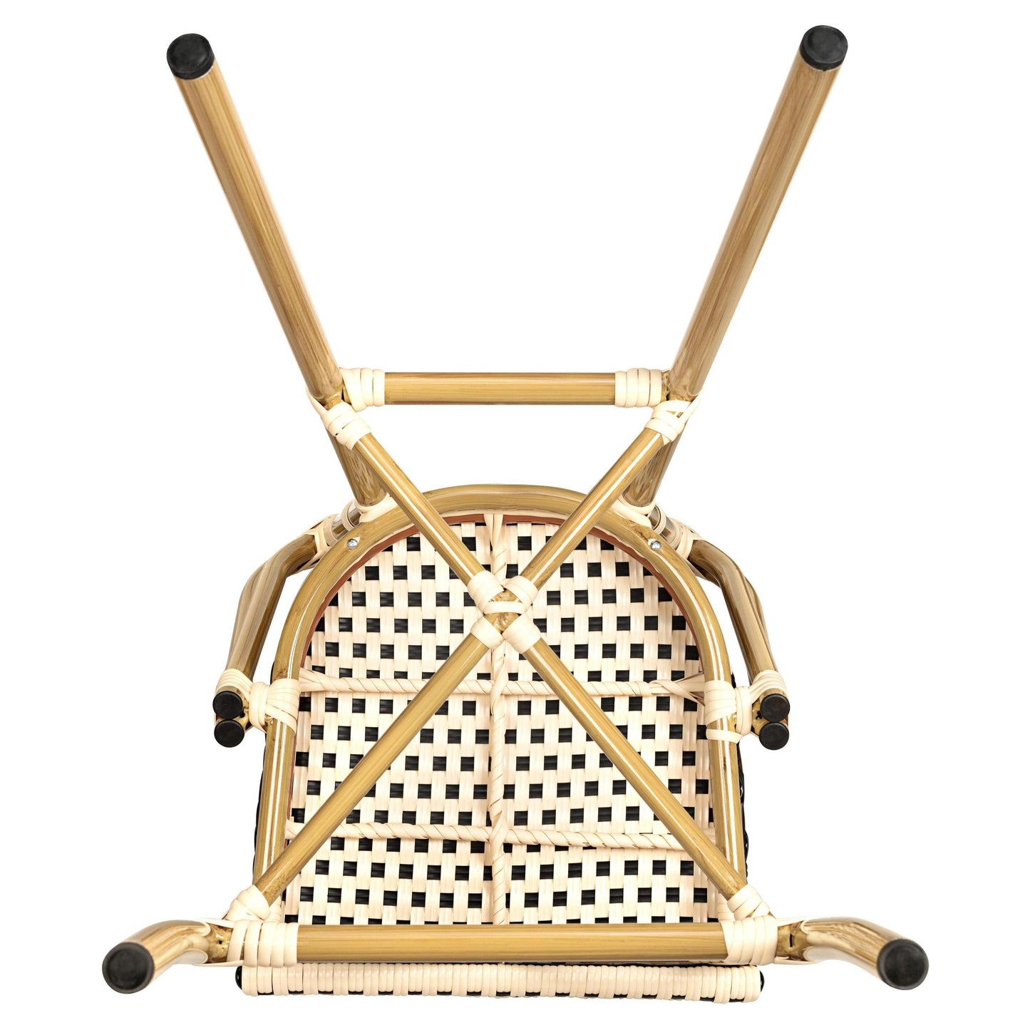 Aluminum Bamboo Patio Bar Stool with Black and Cream Rattan19b8f91ba2d4542afc