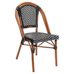 Aluminum Bamboo Patio Side Chair With Black & White Rattan19b8f6feb3e5316817