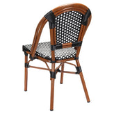 Aluminum Bamboo Patio Side Chair With Black & White Rattan19b8f6feb3e38bb5f0