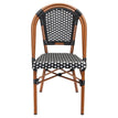 Aluminum Bamboo Patio Side Chair With Black & White Rattan19b8f6feb3e2a643fc