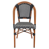 Aluminum Bamboo Patio Side Chair With Black & White Rattan19b8f6feb3e2a643fc
