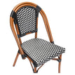 Aluminum Bamboo Patio Side Chair With Black & White Rattan19b8f6feb3e81195f