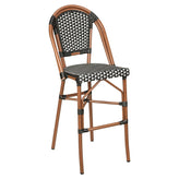 Aluminum Bamboo Patio Bar Stool With Black & White Rattan19b8f8c1b823736751