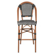 Aluminum Bamboo Patio Bar Stool With Black & White Rattan19b8f8c1b823d2552
