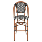 Aluminum Bamboo Patio Bar Stool With Black & White Rattan19b8f8c1b823d2552
