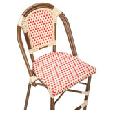 Aluminum Bamboo Patio Bar Stool With Red and Cream Rattan19ba468d68233de220