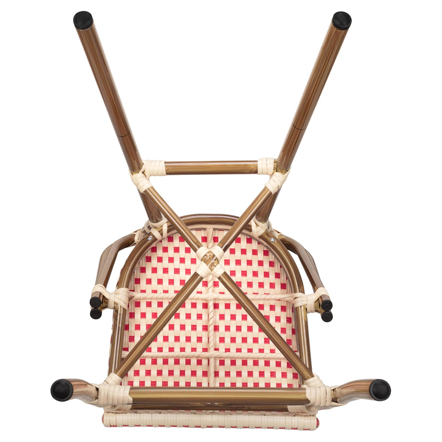 Aluminum Bamboo Patio Bar Stool With Red and Cream Rattan19ba468d68210037d9