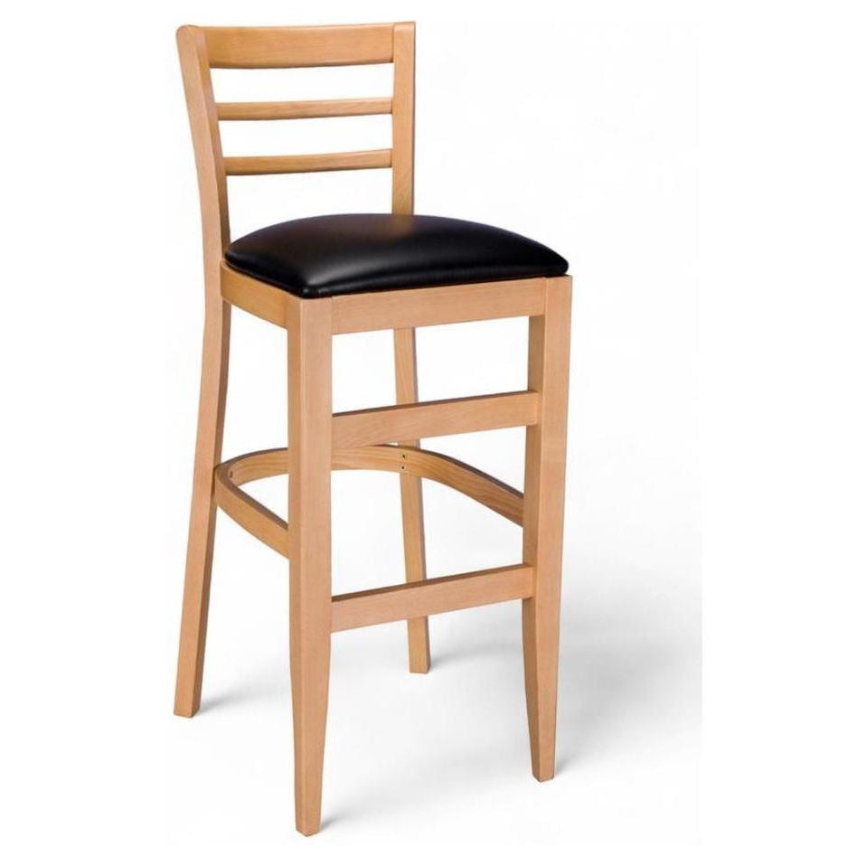 Traditional Ladder Back European Beechwood Custom Finish Bar Stool