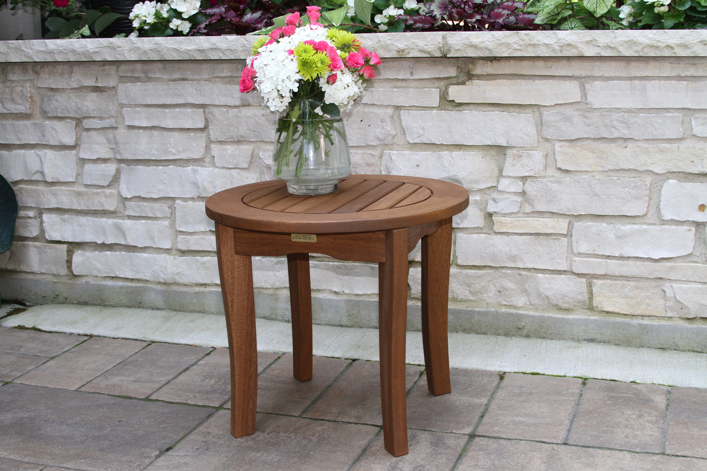 Eucalyptus Outdoor Round End Table