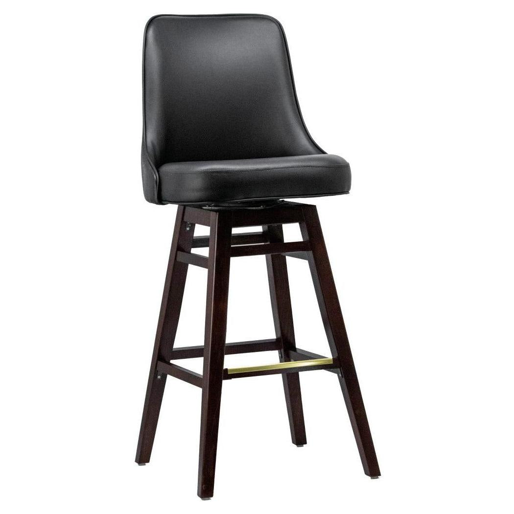 Modern Upholstered Bucket Bar Stool with Craftsman Style Swivel Bar Stool