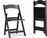 Hercules Folding Chair - Black Resin - 2 Pack 800LB Weight Capacity Comfortable Event Chair - Light Weight Folding Chair