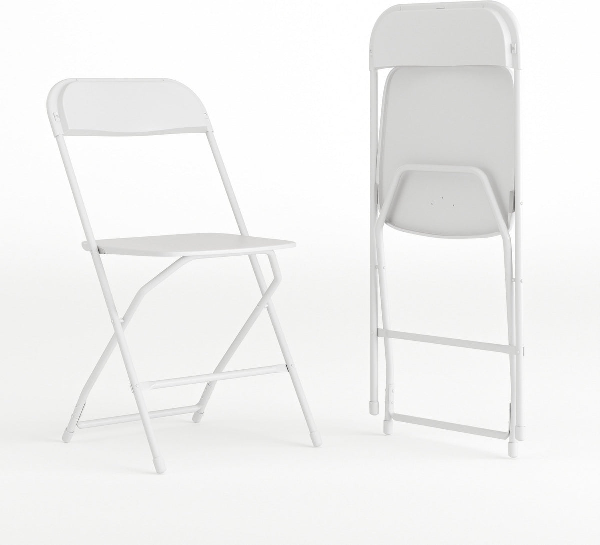 Hercules Series Plastic Folding Chair White - 2 Pack 650LB Weight Capacity Comfortable Event Chair-Lightweight Folding Chair