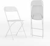 Hercules Series Plastic Folding Chair White - 2 Pack 650LB Weight Capacity Comfortable Event Chair-Lightweight Folding Chair