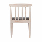 Chester Set of 2 Commercial Grade Solid Wood Antique White Dining Chairs with Curved Spindle Backrests and Beige Vinyl Seats