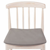 Chester Set of 2 Commercial Grade Solid Wood Antique White Dining Chairs with Curved Spindle Backrests and Beige Vinyl Seats