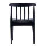 Chester Set of 2 Commercial Grade Solid Wood Black Dining Chairs with Curved Spindle Backrests and Black Vinyl Seats