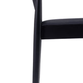 Chester Set of 2 Commercial Grade Solid Wood Black Dining Chairs with Curved Spindle Backrests and Black Vinyl Seats