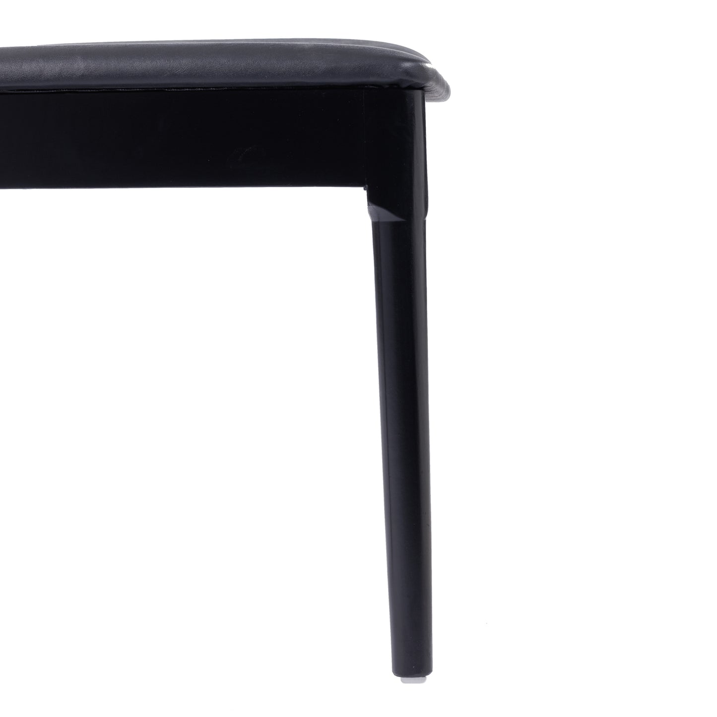 Chester Set of 2 Commercial Grade Solid Wood Black Dining Chairs with Curved Spindle Backrests and Black Vinyl Seats