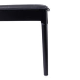 Chester Set of 2 Commercial Grade Solid Wood Black Dining Chairs with Curved Spindle Backrests and Black Vinyl Seats