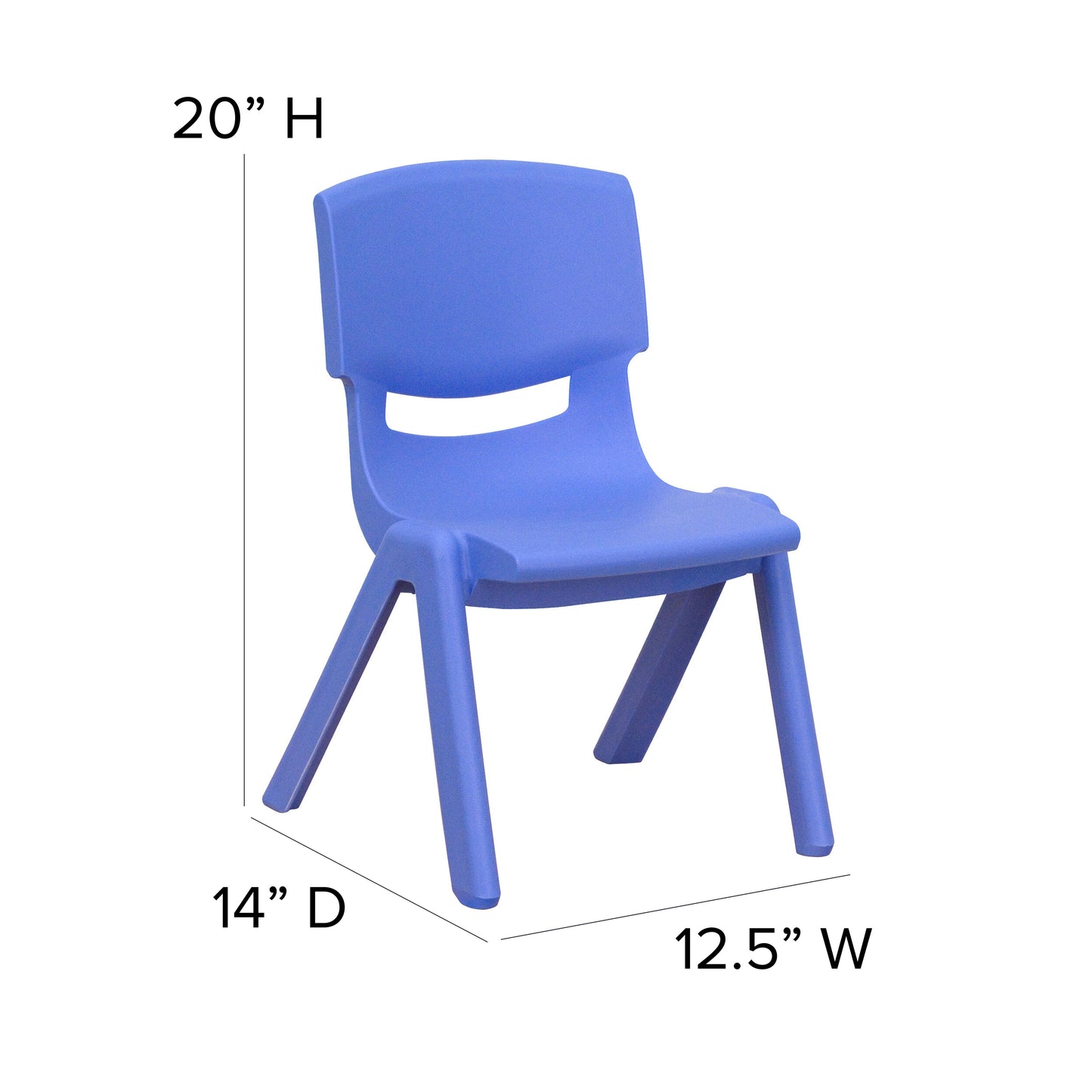 Emmy 21.875''W x 26.625''L Rectangular Blue Plastic Height Adjustable Activity Table Set with 4 Chairs