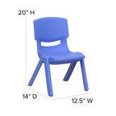 Emmy 21.875''W x 26.625''L Rectangular Blue Plastic Height Adjustable Activity Table Set with 4 Chairs