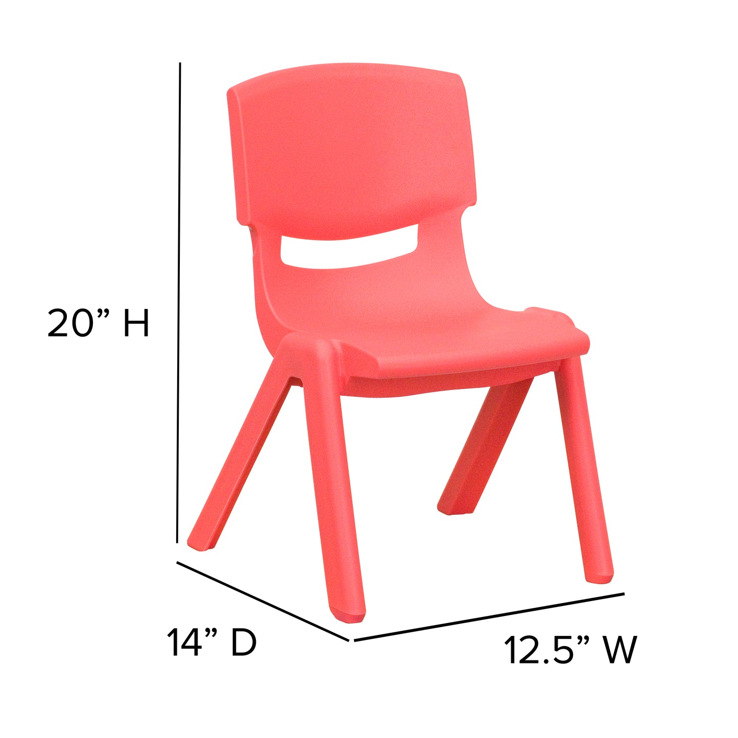 Emmy 21.875''W x 26.625''L Rectangular Red Plastic Height Adjustable Activity Table Set with 4 Chairs