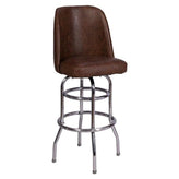 Double Chrome Swivel Bar Stool with Upholstered Bucket Seat