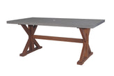Eucalyptus and Grey Outdoor Composite Rectangle Dining Table 74" x 38"
