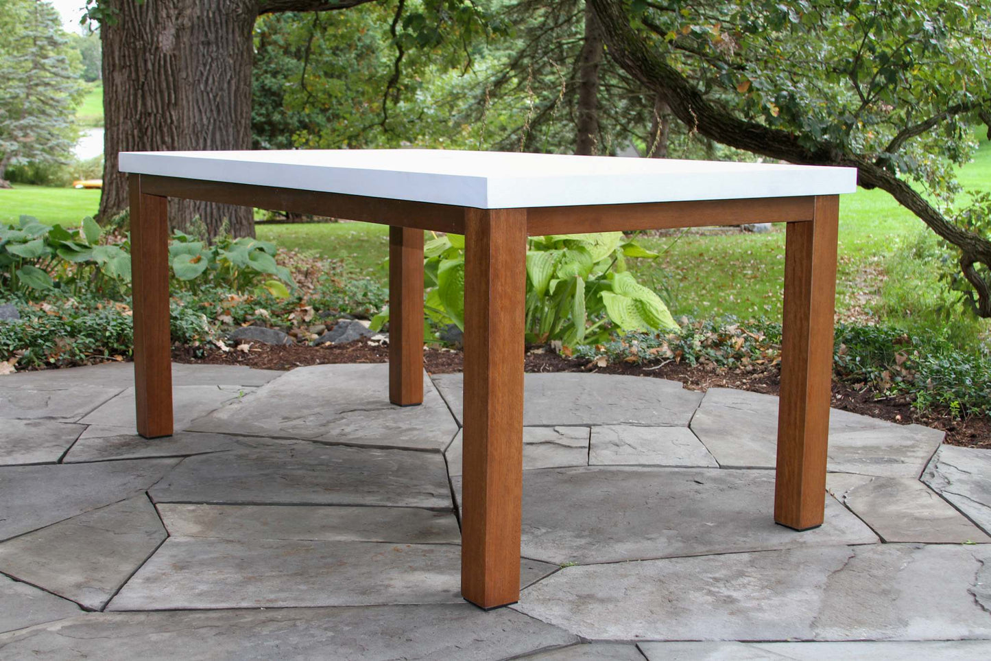 Eucalyptus and Ivory Outdoor Composite Rectangle Dining Table 68" x 38"